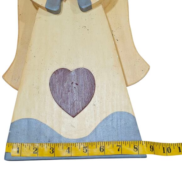 Vintage Wooden decorative angel figures, Lot of Two 16" 12" - Picture 6 of 13